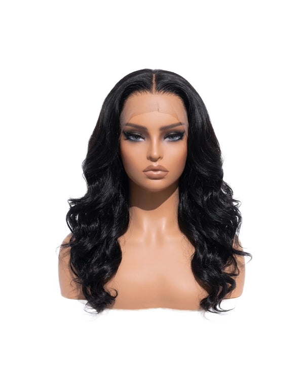 Perruque cheveux naturels noirs naturel ondulés bob Lys