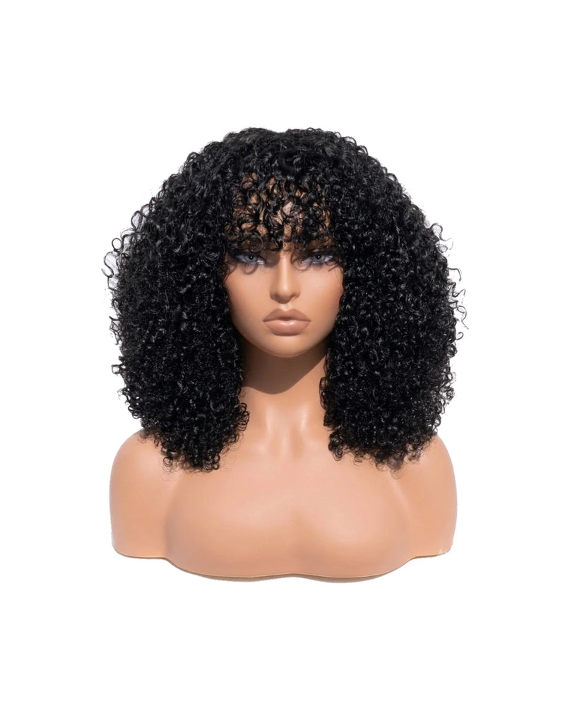 Demi-Perruque Cheveux Naturel Noir Naturel Afro bouclé Mi-long LYS