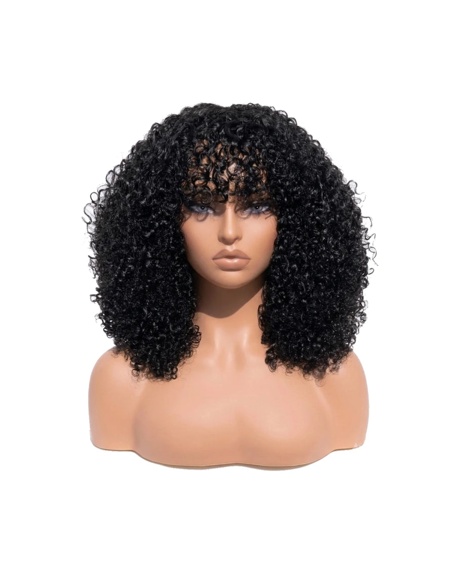 Demi-Perruque Cheveux Naturel Noir Naturel Afro bouclé Mi-long LYS
