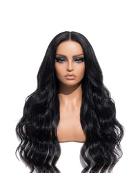 Demi-Perruque Cheveux Naturel Noir Naturel ondulé Long LYS