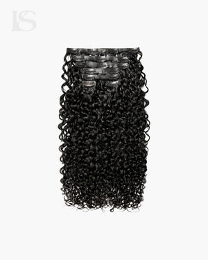 Hair Extensions Naturligt Hår Sort Clip-in Ultra Krøllet LYS