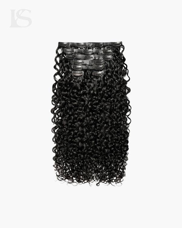 Natural Black Ultra Curly Hair Extensions Clip-in LYS