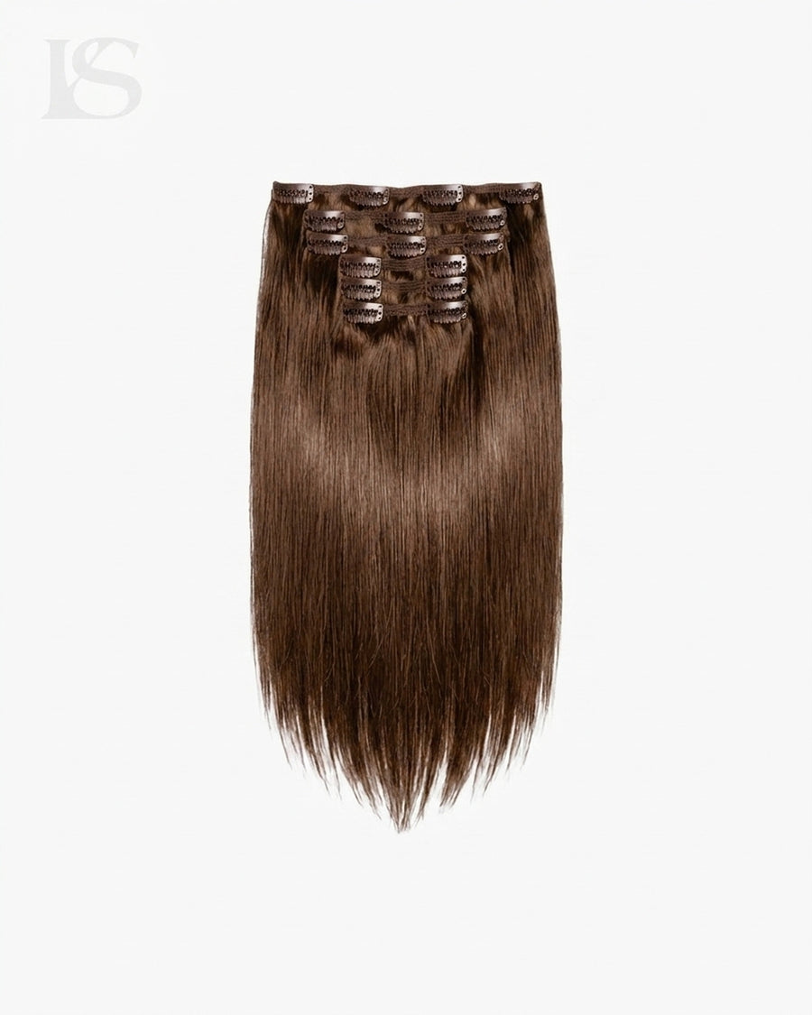 Extension Cheveux Naturel Almond Brown / #7 Lys — le lot complet