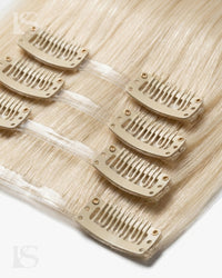 Extensión de Pelo Natural Ash Blonde / #60 Lys — los clips y la banda de silicona