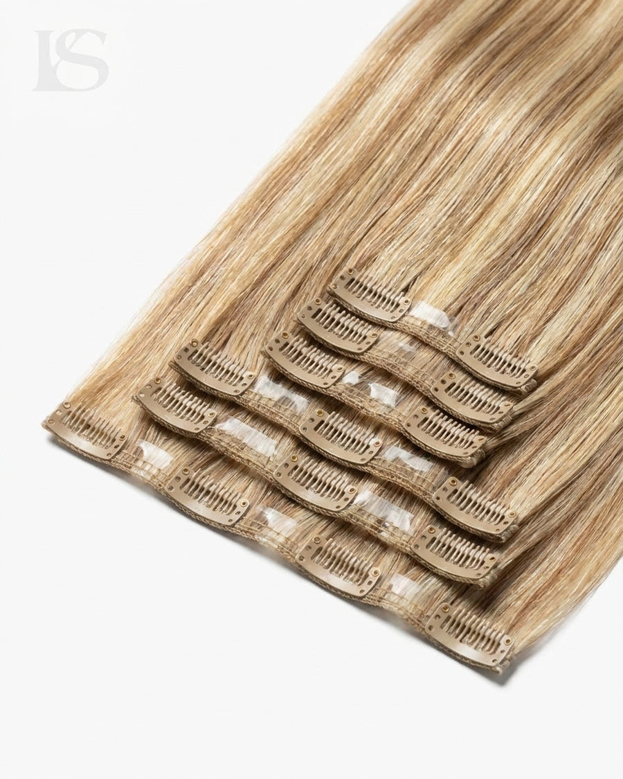 Extensión de Pelo Natural Ash Bronde Highlight / #H21/60/16 Lys — las bandas y sus clips