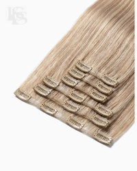 Natural Hair Extension Ash Bronde Lys — the wefts and their clips