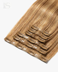 Echthaar Extension Ash Bronde/Strawberry Blonde /  #O21/27 Lys — die Tressen und ihre Clips