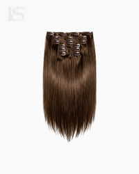 Hair Extension Ekte Hår Ash Brown / #8 Lys — hele settet