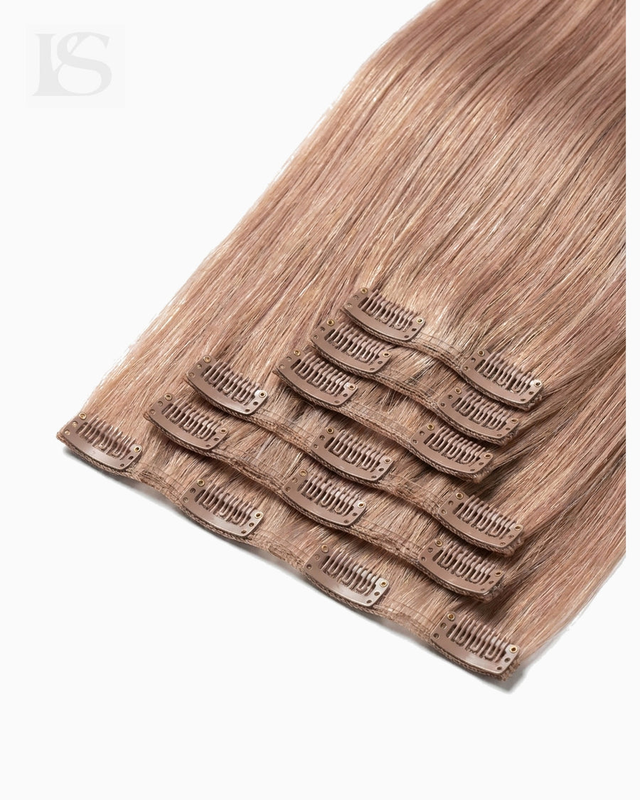 Echthaar Extension Caramel Blonde / #18/46 Lys — die Tressen und ihre Clips
