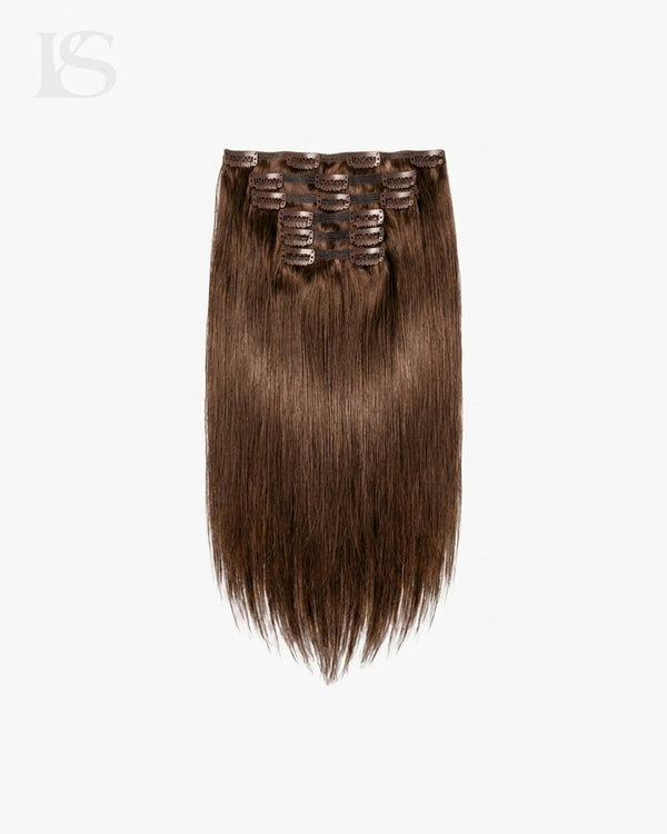 Natural Hair Extension Chocolate Brown / #4 Lys — the complete set
