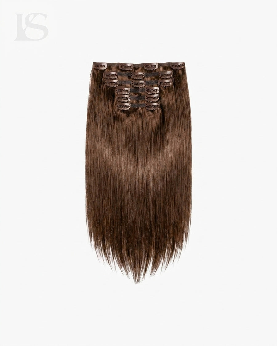Extensión de Pelo Natural Chocolate Brown / #4 Lys — el juego completo
