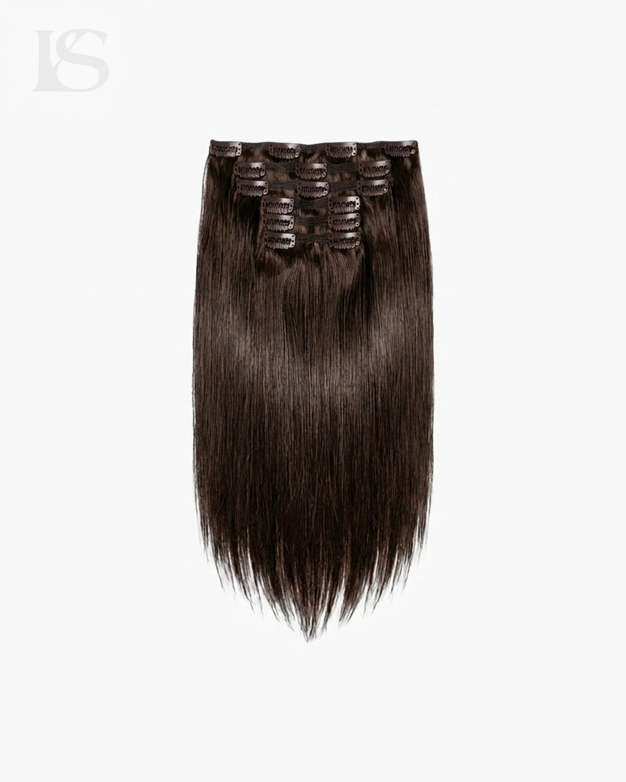 Natural Hair Extension Dark Brown / #2 Lys — the complete set