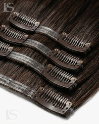 Natural Hair Extension Dark Brown / #2 Lys — the clips and the silicone band