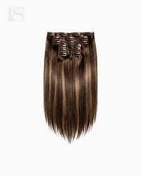 Natural Hair Extension Dark Brown/Dirty Blonde / #2/18 Lys — the complete set