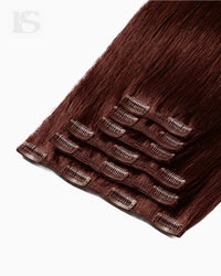 Natural Hair Extension Dark Maple Brown / #530 Lys — the wefts and their clips