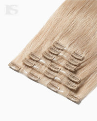 Echthaar Extension Golden Hour Blonde Lys — die Tressen und ihre Clips
