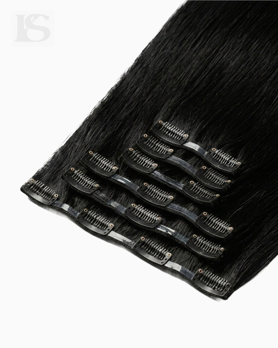 Extension Cheveux Naturel Jet Black / #1 Lys — les bandes et leurs clips