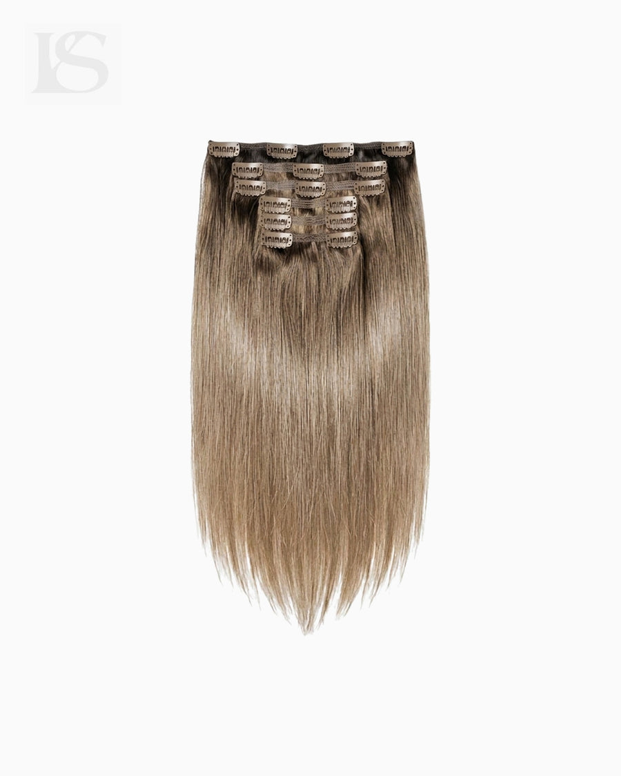 Natural Hair Extension Mochachino Brown/Dirty Blonde / #1C/18 Lys — the complete set