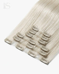 Natural Hair Extension Platinum Blonde / #80 Lys — the wefts and their clips