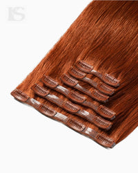Natural Hair Extension Spiced Crimson / #570 Lys — the wefts and their clips
