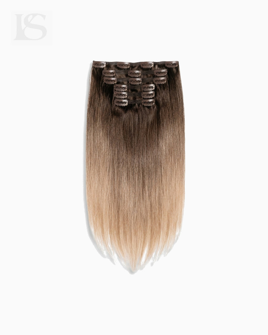 Extensão de Cabelo Natural Walnut Brown/Ash Blonde / #3/60 Lys — o conjunto completo