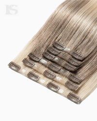 Natural Hair Extension White Mocha Lys — the wefts and their clips