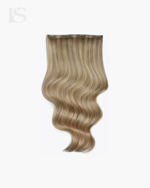 Natural Cappuccino Body Wave Hair Extensions Clip-in LYS