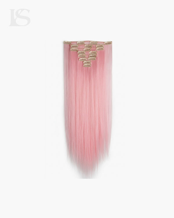 Natural Pink Straight Hair Extensions Clip-in LYS