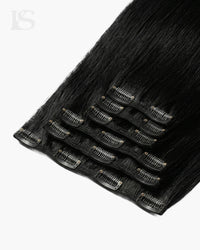 Extensions à clips cheveux naturels noirs lisses LYS — visuel 2