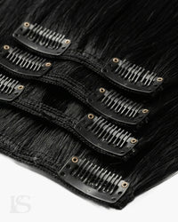 Extensions à clips cheveux naturels noirs lisses LYS — visuel 4