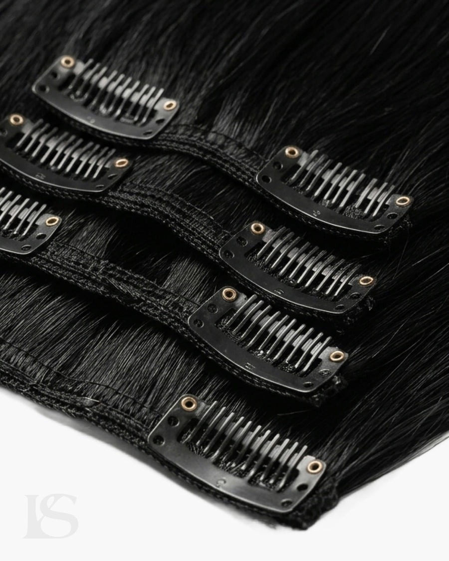 Extensions à clips cheveux naturels noirs lisses LYS — visuel 4