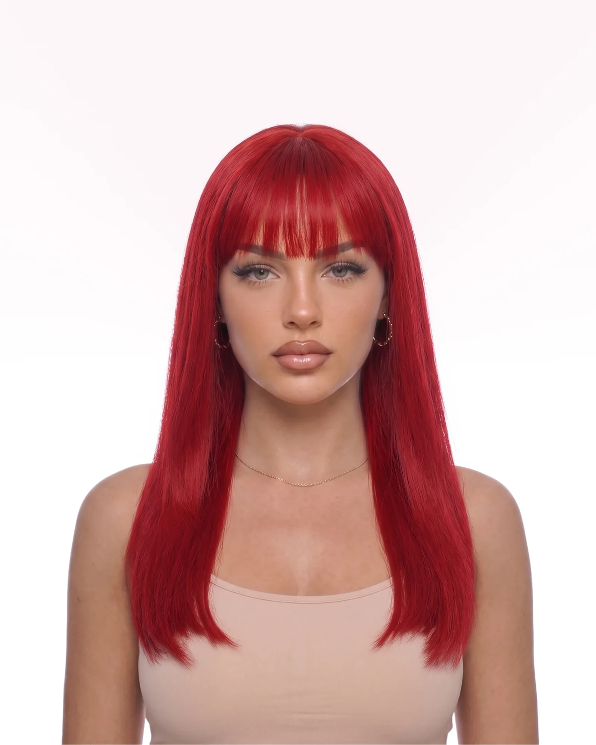Straight Fringe Wig - Red | LYS — vue 4
