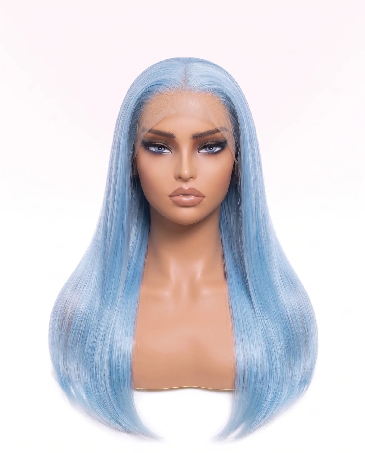 Natural Light Blue Straight Hair Wigs Long LYS — vue 1