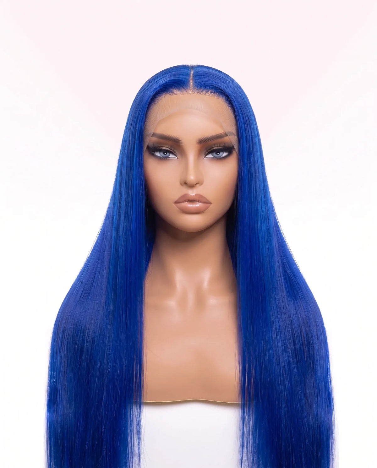 Natural Royal Blue Straight Hair Wigs Extra Long LYS — vue 1