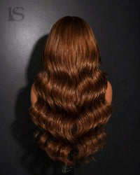 Chocolate Brown Body Wave Hair Wigs Long LYS — back view