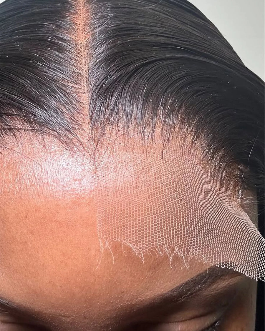 Perruques Cheveux Naturel Noir Naturel ondulé Long LYS — dentelle HD gros plan