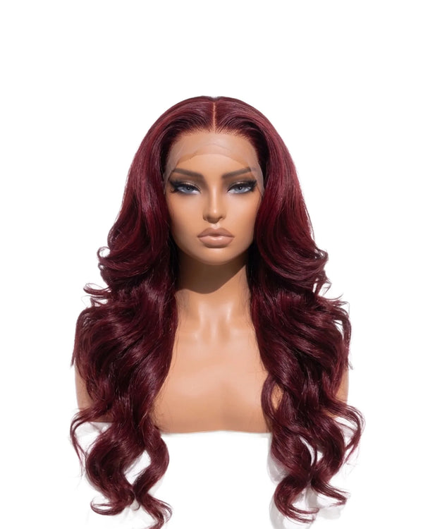 Natural Burgundy Straight Hair Wigs Long LYS