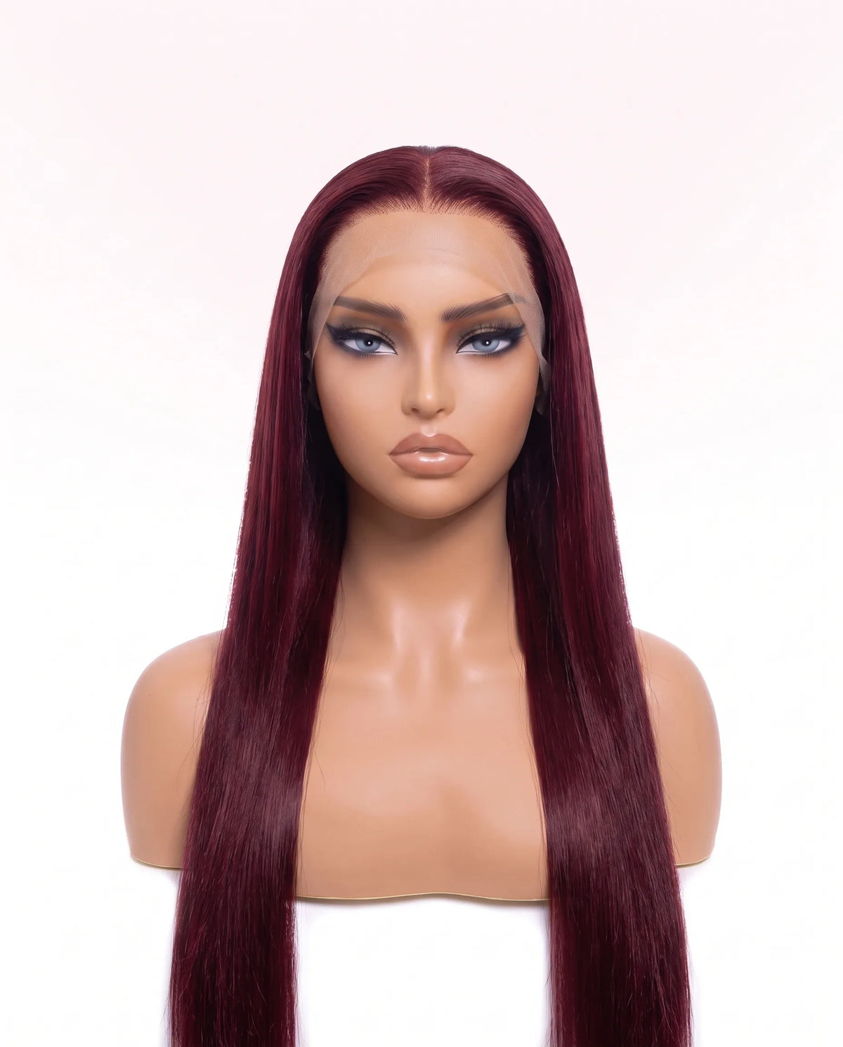 Natural Burgundy Straight Hair Wigs Long LYS — vue 1