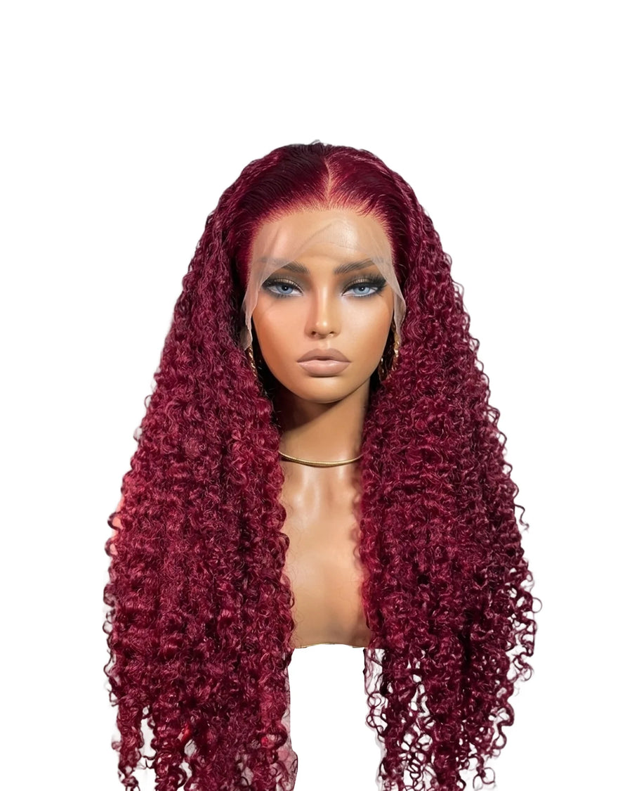 Perruques Cheveux Naturel Bordeaux Deep Wave Long LYS