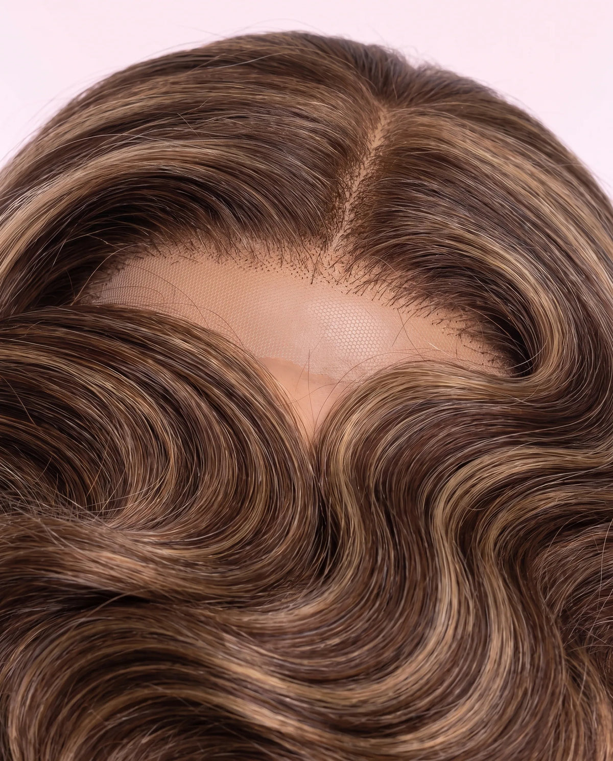 Perruques Cheveux Naturel Marron Méché Blond ondulé Long LYS — vue 3