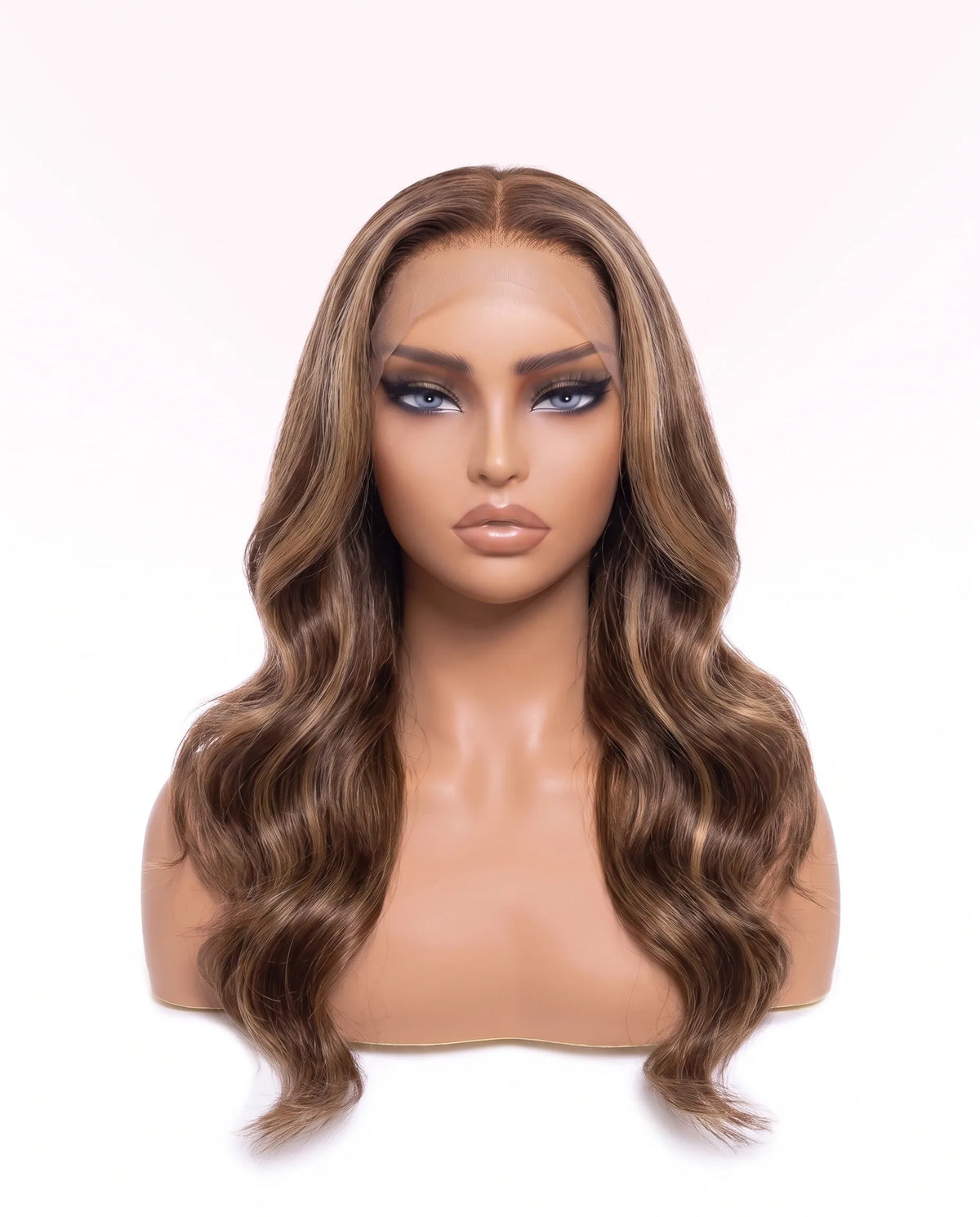 Perruques Cheveux Naturel Marron Méché Blond ondulé Long LYS — vue 1