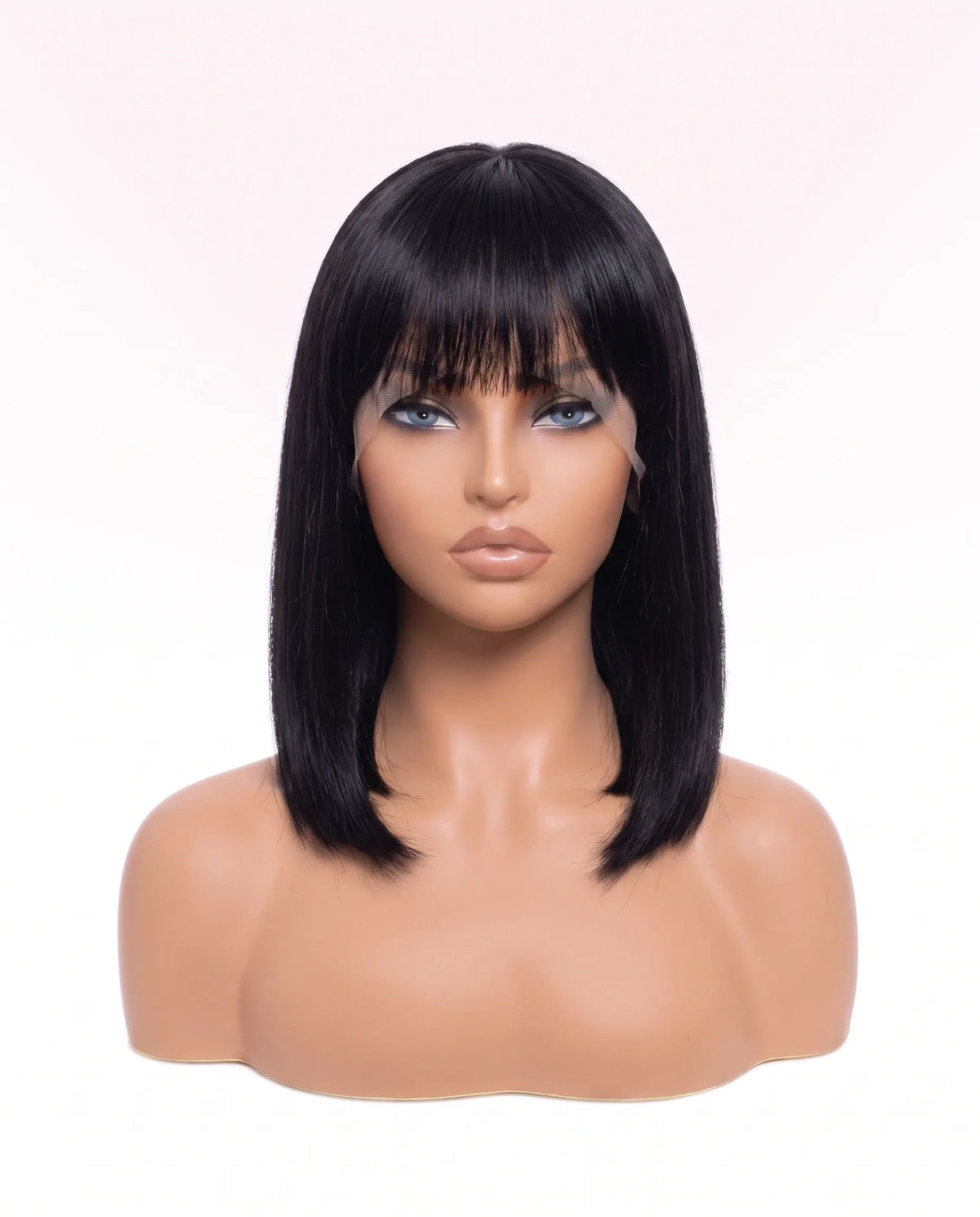 Perruques Cheveux Naturel Noire lisse Bob à Frange LYS — vue 1