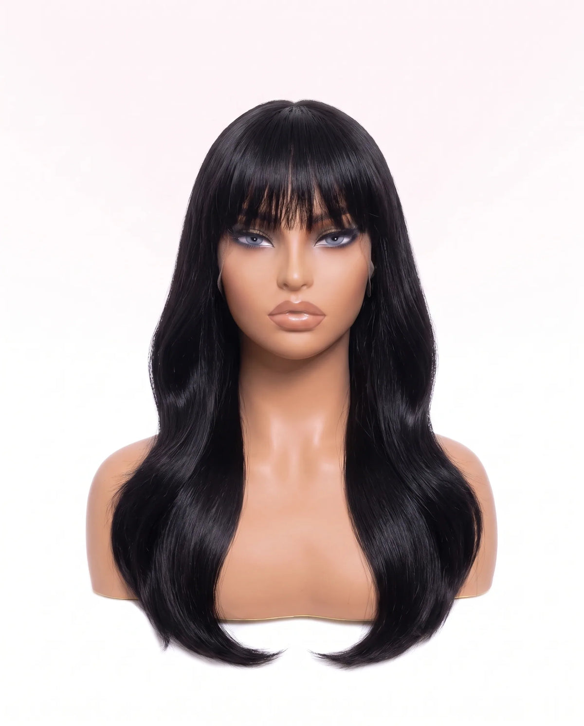 Perruques Cheveux Naturel Noire lisse Long à Frange LYS — vue 1