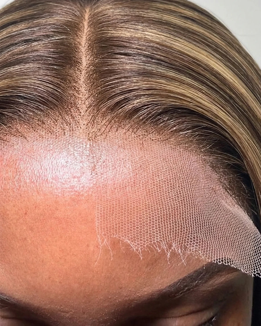 Natural Honey Blonde Balayage Highlights Straight Hair Wigs Long LYS