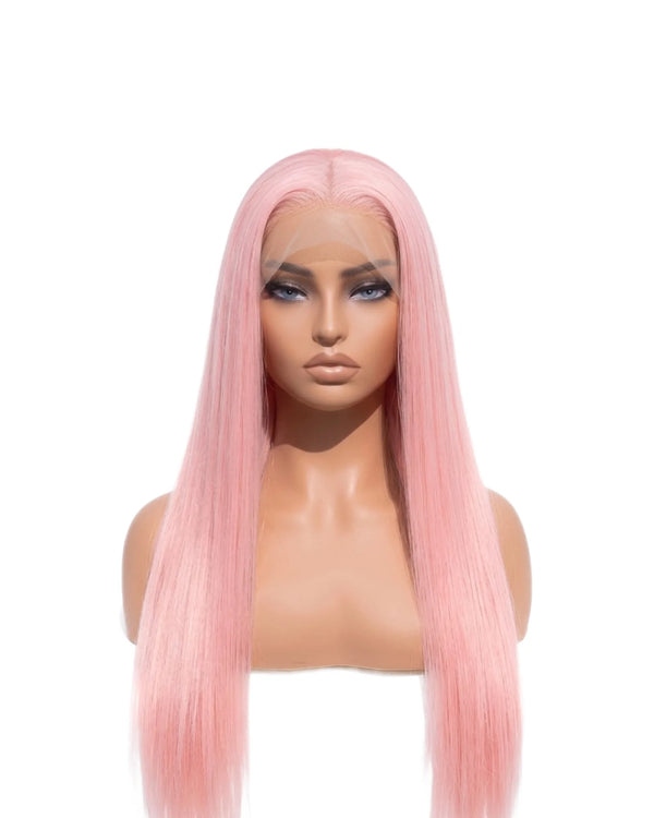 Natural Pink Straight Hair Wigs Long LYS
