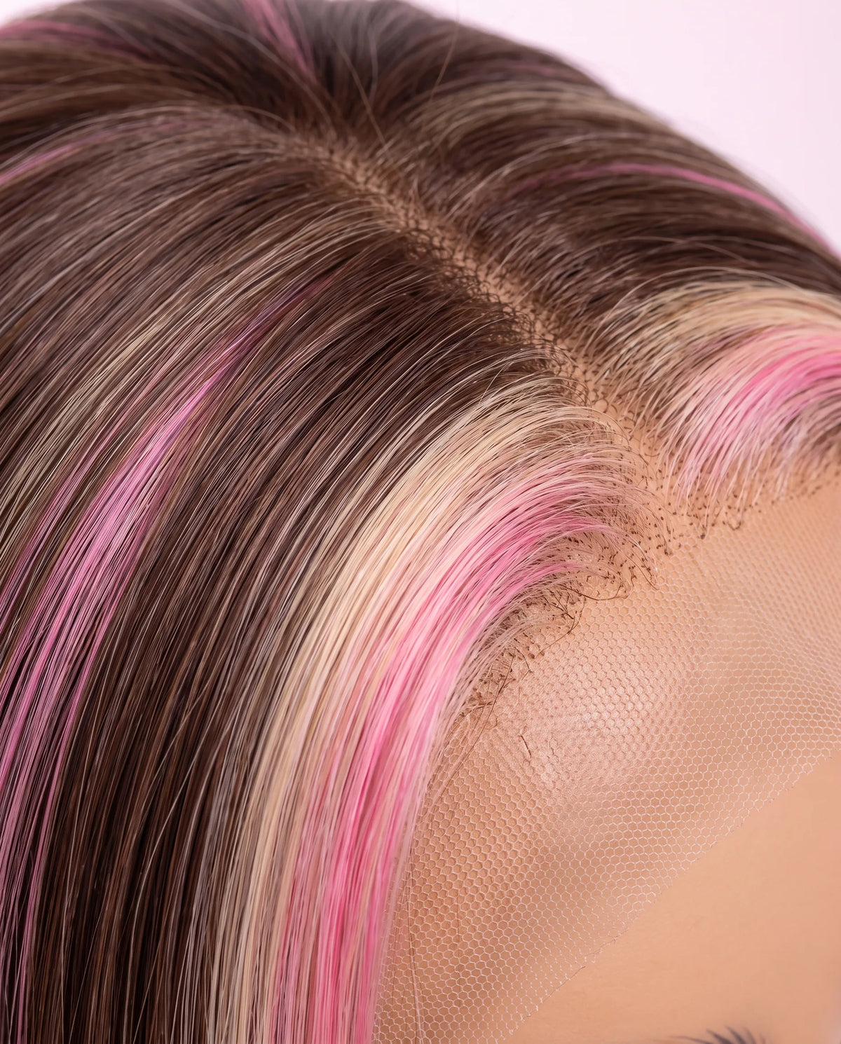 Natural Pink Brown Blonde Straight Hair Wigs Long LYS — vue 3