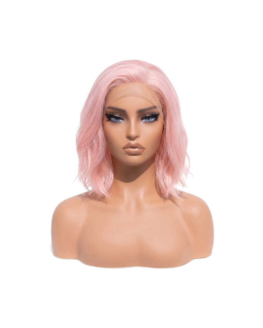 Natural Light Pink Straight Hair Wigs bob LYS