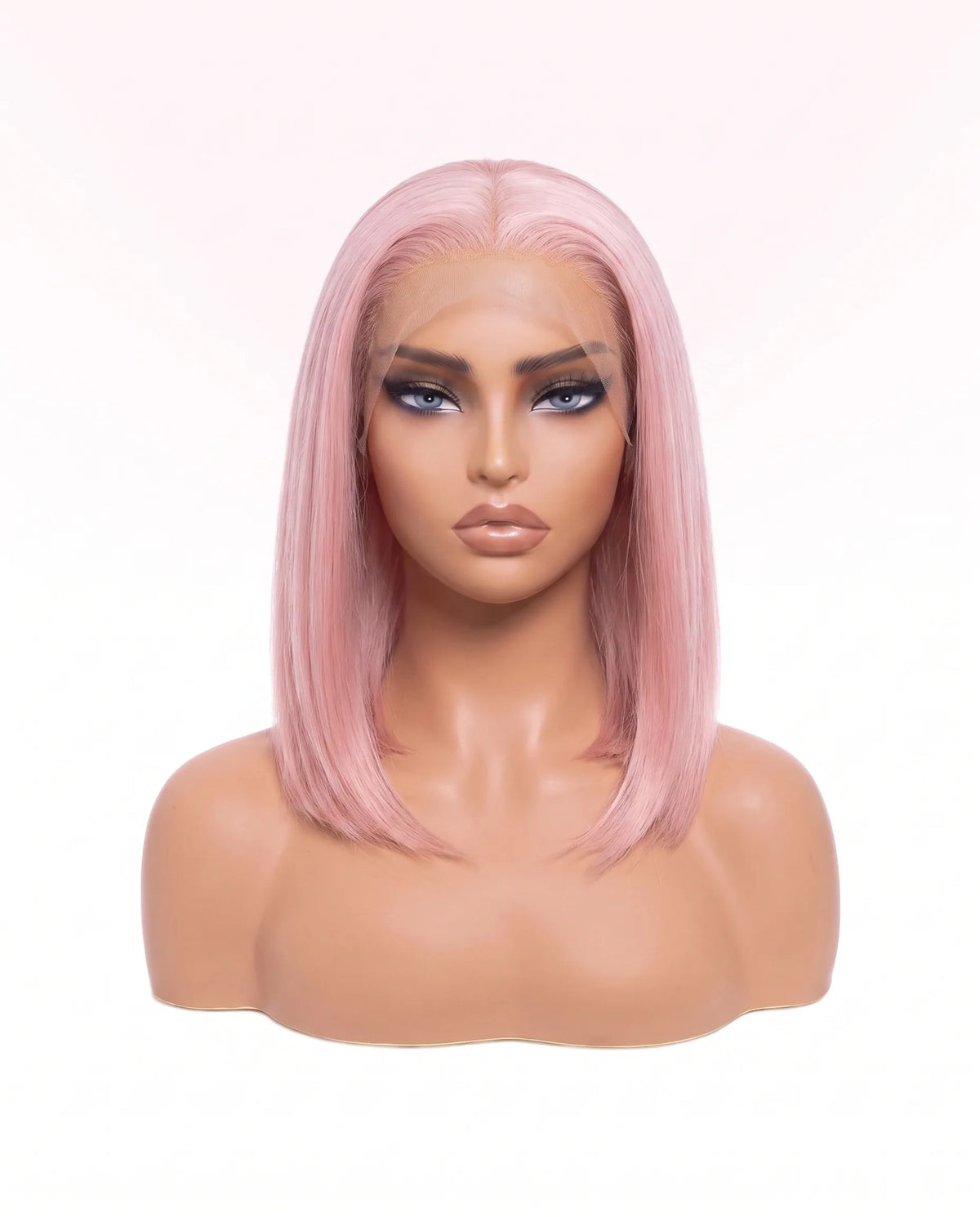 Natural Light Pink Straight Hair Wigs bob LYS — vue 1