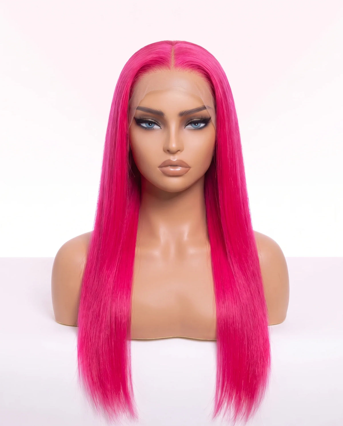 Natural Hot Pink Straight Hair Wigs Long LYS — vue 1