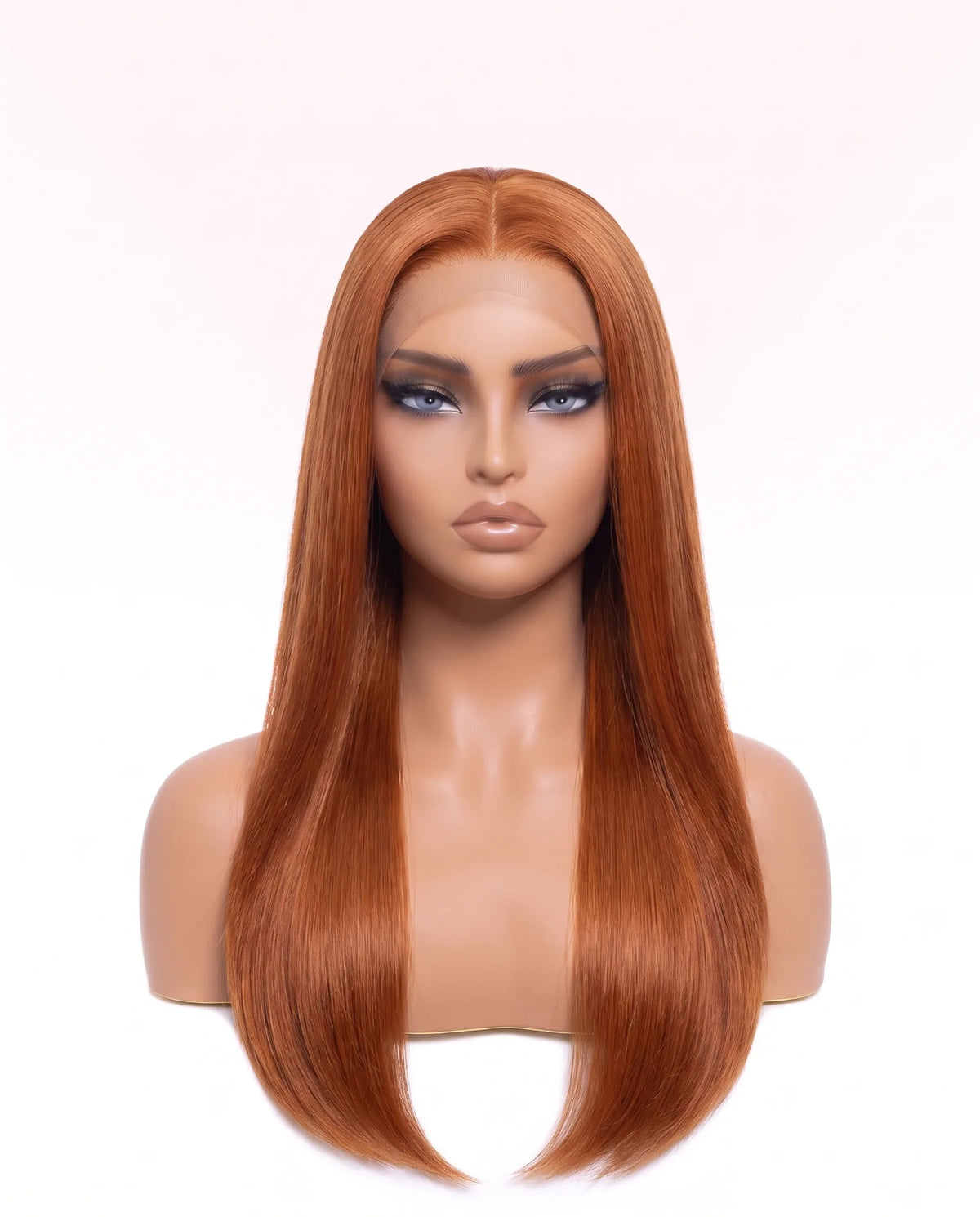 Perruques Cheveux Naturel Roux Cuivré lisse Long LYS — vue 1